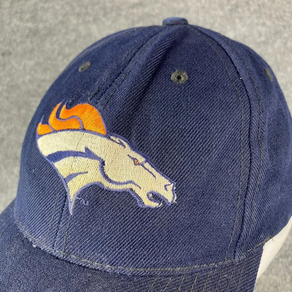 Denver Broncos Hat Navy Blue Adjustable Wool Blend NFL Football Cap‎
